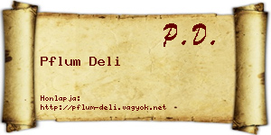 Pflum Deli névjegykártya